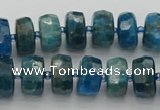 CRB590 15.5 inches 7*12mm faceted rondelle apatite beads