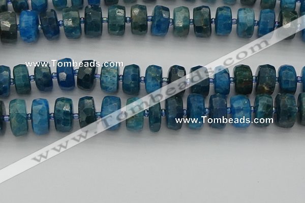 CRB593 15.5 inches 8*18mm faceted rondelle apatite beads