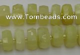 CRB605 15.5 inches 6*10mm faceted rondelle yellow opal beads