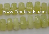 CRB606 15.5 inches 7*12mm faceted rondelle yellow opal beads