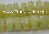 CRB608 15.5 inches 8*16mm faceted rondelle yellow opal beads
