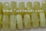 CRB609 15.5 inches 8*18mm faceted rondelle yellow opal beads