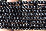 CRB6114 15 inches 4*6mm faceted rondelle black agate beads