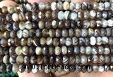 CRB6121 15 inches 4*6mm faceted rondelle coffee banded agate beads