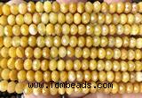 CRB6127 15 inches 4*6mm faceted rondelle yellow jade beads