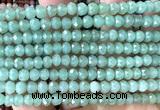 CRB6128 15 inches 4*6mm faceted rondelle green aventurine jade beads