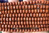 CRB6136 15 inches 4*6mm faceted rondelle red jasper beads