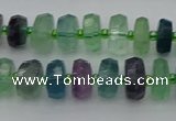 CRB614 15.5 inches 6*10mm faceted rondelle fluorite beads