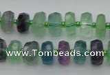 CRB615 15.5 inches 7*12mm faceted rondelle fluorite beads