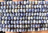 CRB6162 15 inches 4*6mm faceted rondelle blue spot stone beads