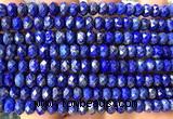 CRB6164 15 inches 4*6mm faceted rondelle lapis lazuli beads