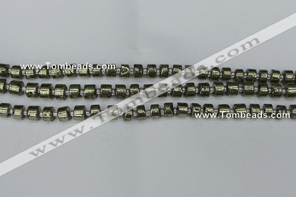 CRB624 15.5 inches 5*8mm tyre pyrite gemstone beads