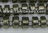 CRB625 15.5 inches 6*10mm tyre pyrite gemstone beads