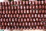CRB6253 15 inches 5*8mm faceted rondelle red jasper beads