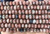 CRB6266 15 inches 5*8mm faceted rondelle red sesame jasper beads