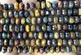 CRB6278 15 inches 5*8mm faceted rondelle colorful tiger eye beads