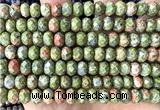 CRB6281 15 inches 5*8mm faceted rondelle unakite beads wholesale