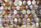 CRB6305 6*10mm faceted rondelle colorful quartz beads