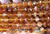 CRB6311 15 inches 6*10mm faceted rondelle red agate beads
