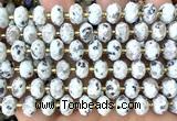 CRB6351 15 inches 6*10mm faceted rondelle sesame jasper beads