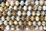 CRB6353 15 inches 6*10mm faceted rondelle picture jasper beads