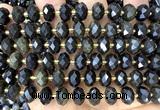 CRB6361 15 inches 6*10mm faceted rondelle golden obsidian beads
