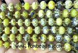CRB6372 15 inches 6*10mm faceted rondelle yellow turquoise beads