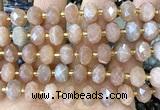 CRB6380 15 inches 6*10mm faceted rondelle sunstone beads