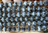 CRB6384 15 inches 6*10mm faceted rondelle black labradorite beads