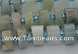 CRB646 15.5 inches 6*10mm tyre aquamarine gemstone beads