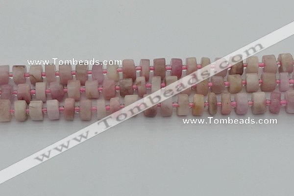 CRB652 15.5 inches 6*10mm tyre pink kunzite gemstone beads