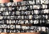 CRB6532 15 inches 2*6mm rondelle black water jasper beads
