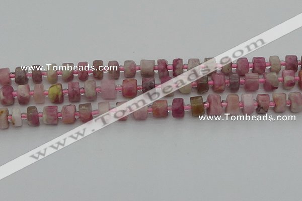 CRB657 15.5 inches 5*8mm tyre pink tourmaline gemstone beads