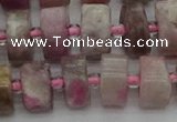 CRB659 15.5 inches 6*12mm tyre pink tourmaline gemstone beads