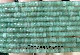 CRB6605 15 inches 2*4mm faceted heishi green aventurine jade beads