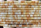 CRB6607 15 inches 2*4mm faceted heishi yellow aventurine jade beads