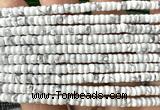 CRB6612 15 inches 2*4mm faceted heishi white howlite turquoise beads