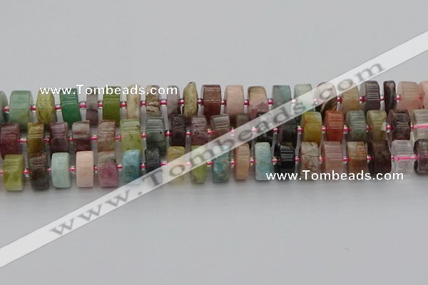 CRB674 15.5 inches 7*14mm tyre mixed gemstone beads wholesale