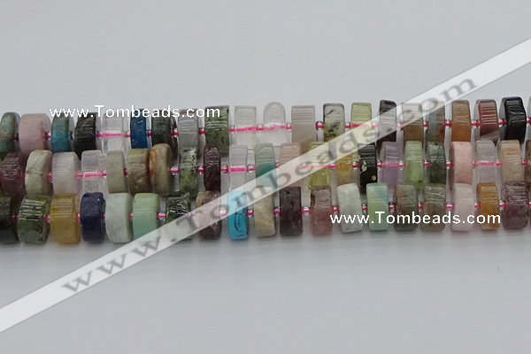 CRB675 15.5 inches 8*16mm tyre mixed gemstone beads wholesale