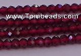 CRB704 15.5 inches 2*3mm faceted rondelle red garnet beads