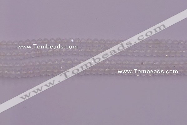 CRB709 15.5 inches 3*4mm faceted rondelle white crystal beads