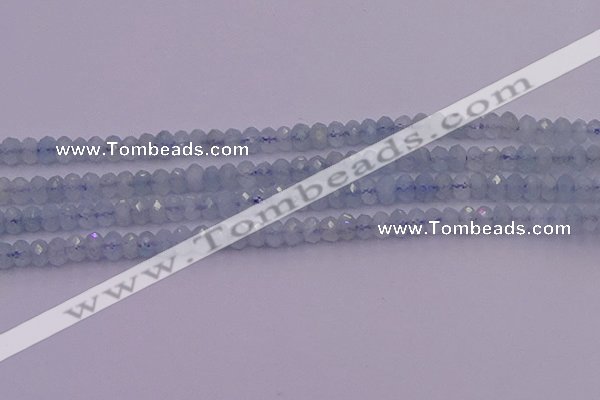 CRB711 15.5 inches 2.5*4mm faceted rondelle aquamarine beads