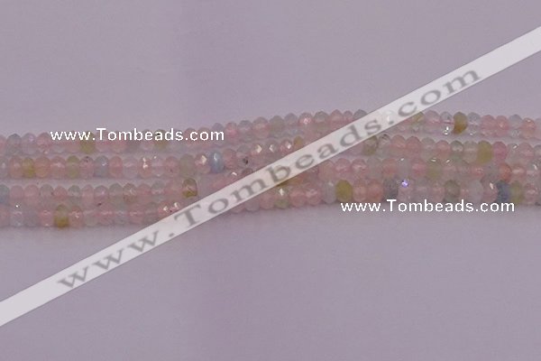 CRB716 15.5 inches 2.5*4mm faceted rondelle morganite beads