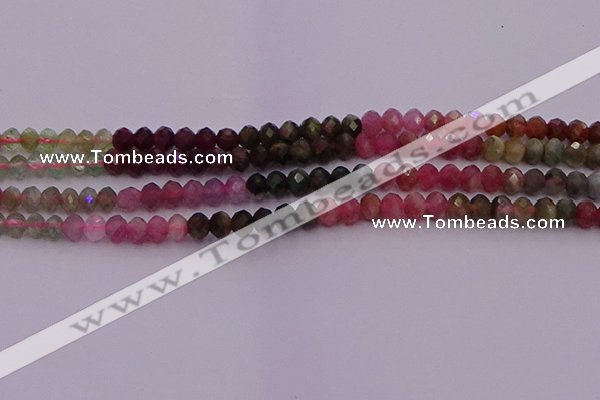 CRB717 15.5 inches 3*5mm faceted rondelle tourmaline beads