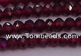 CRB718 15.5 inches 3*4mm faceted rondelle red garnet beads