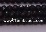 CRB721 15.5 inches 3*4mm faceted rondelle black tourmaline beads