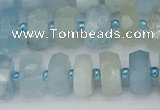 CRB802 15.5 inches 6*10mm faceted rondelle aquamarine beads