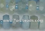 CRB803 15.5 inches 7*12mm faceted rondelle aquamarine beads