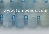 CRB806 15.5 inches 8*18mm faceted rondelle aquamarine beads