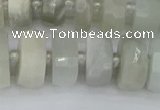 CRB812 15.5 inches 8*14mm faceted rondelle grey moonstone beads